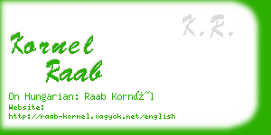 kornel raab business card